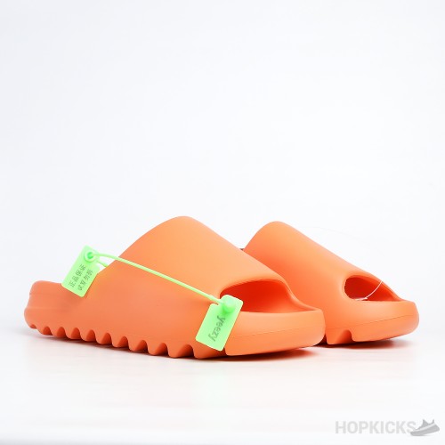 inflamed orange yeezy slides